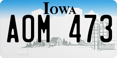 IA license plate AOM473