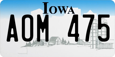 IA license plate AOM475