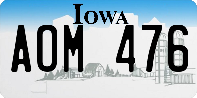 IA license plate AOM476