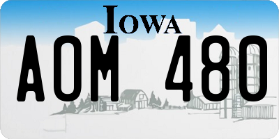 IA license plate AOM480