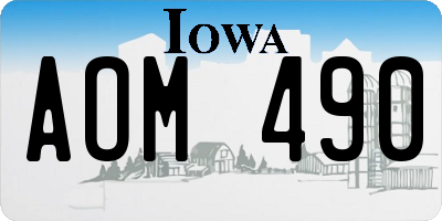 IA license plate AOM490