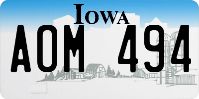 IA license plate AOM494