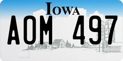 IA license plate AOM497