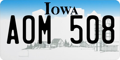 IA license plate AOM508