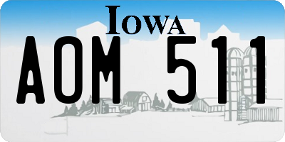 IA license plate AOM511