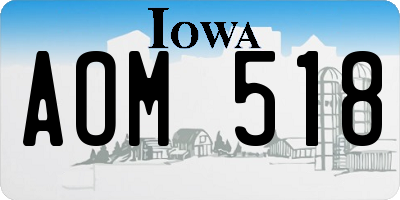 IA license plate AOM518