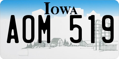 IA license plate AOM519