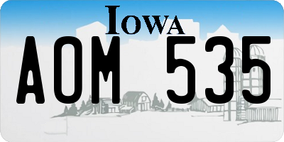 IA license plate AOM535