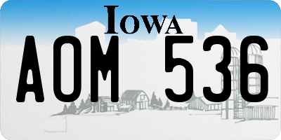 IA license plate AOM536