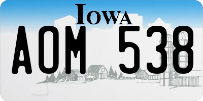 IA license plate AOM538