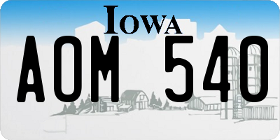 IA license plate AOM540