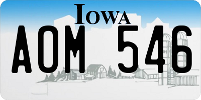 IA license plate AOM546