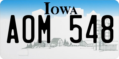 IA license plate AOM548
