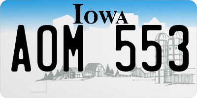IA license plate AOM553