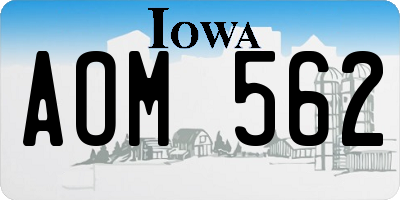 IA license plate AOM562