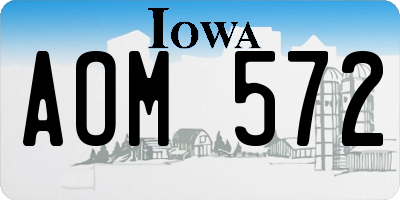IA license plate AOM572