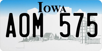 IA license plate AOM575