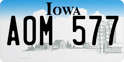 IA license plate AOM577