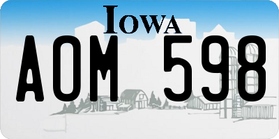 IA license plate AOM598