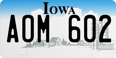 IA license plate AOM602