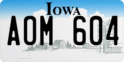 IA license plate AOM604