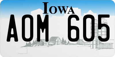 IA license plate AOM605