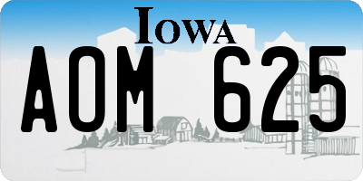 IA license plate AOM625