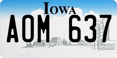 IA license plate AOM637