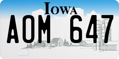 IA license plate AOM647
