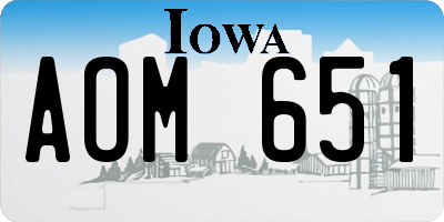 IA license plate AOM651