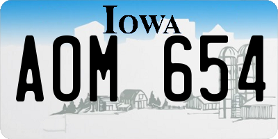 IA license plate AOM654