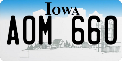 IA license plate AOM660