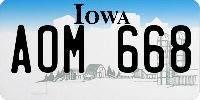 IA license plate AOM668