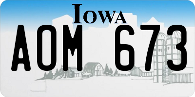IA license plate AOM673