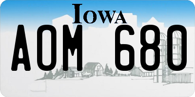 IA license plate AOM680