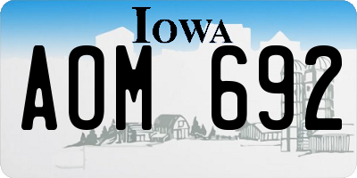 IA license plate AOM692