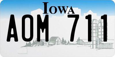 IA license plate AOM711