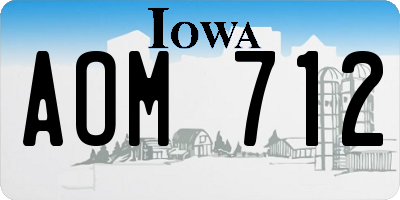 IA license plate AOM712