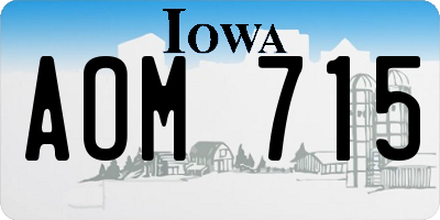 IA license plate AOM715