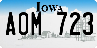 IA license plate AOM723