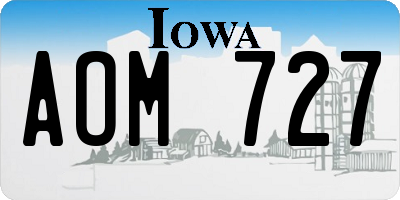 IA license plate AOM727