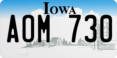 IA license plate AOM730