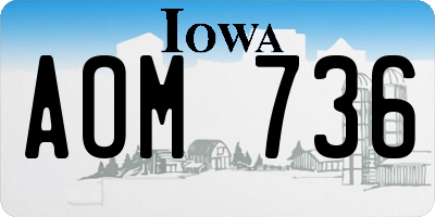 IA license plate AOM736