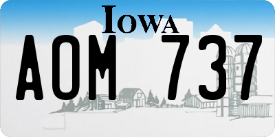 IA license plate AOM737