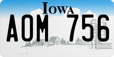 IA license plate AOM756