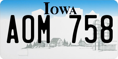 IA license plate AOM758