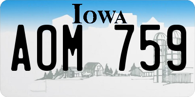 IA license plate AOM759