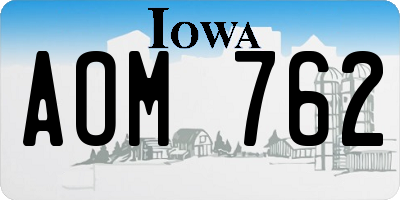 IA license plate AOM762