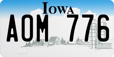 IA license plate AOM776