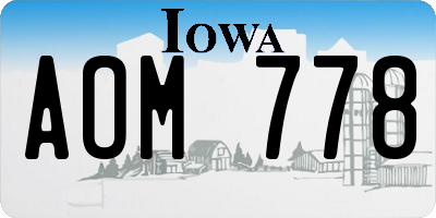 IA license plate AOM778
